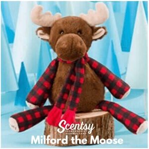 Scentsy Milford the Moose Plush - Brown and Red